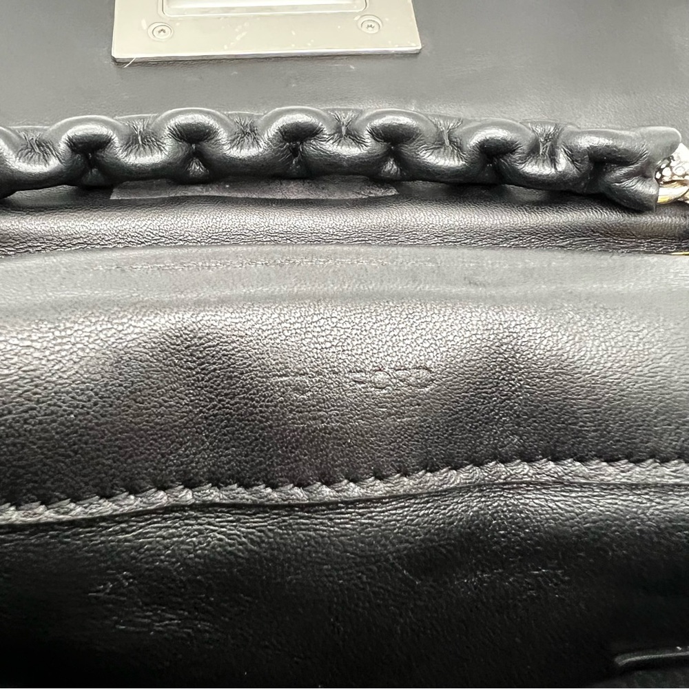 Tom Ford Black Leather Purse Studded Sequin Chain Link Shoulder Bag - Picture 8 of 16